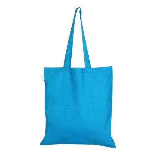 White Blue Long Handle Cotton Carry Bag