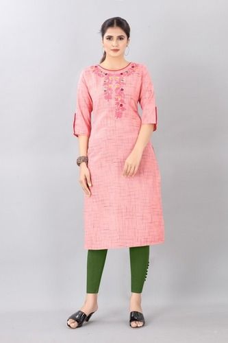 Pink Ladies Mirror Work Kurtis