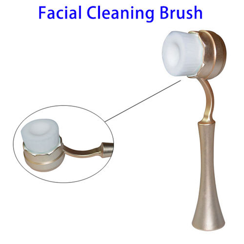 Face Washing Brush Facial Cleaning Brush with Notch (Gold)