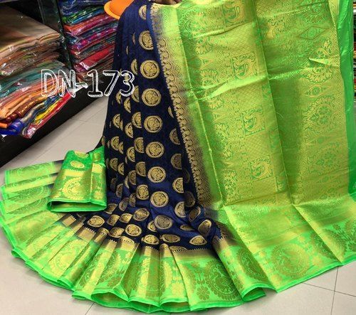 Ladies Kanjivaram Silk Saree with Blouse Piece