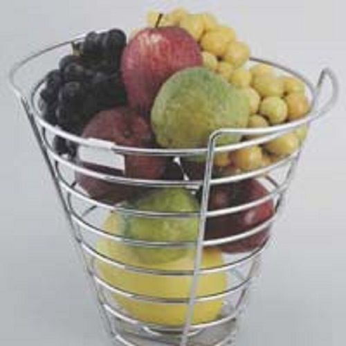 Silver Steel Round Fruit Basket