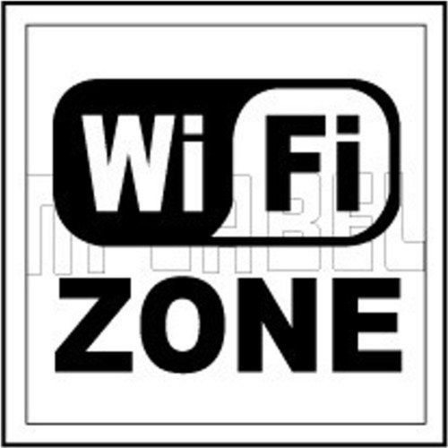 Black And White Wifi Zone Internet Sign Label