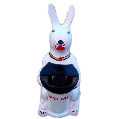 Multicolor Frp Rabbit Shape Dustbin