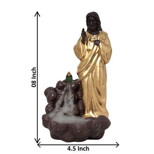 Golden Jesus Backflow Incense Cone Burner