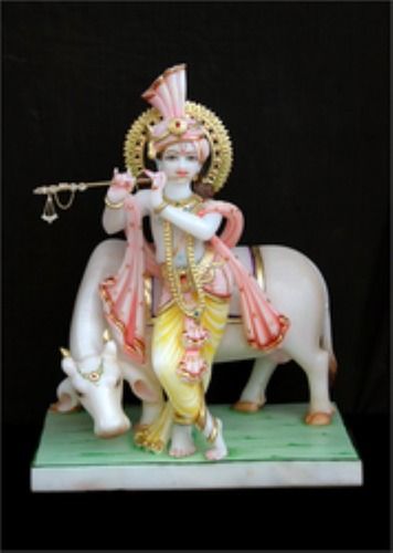 Durable Multicolor Marble God Krishna Statue