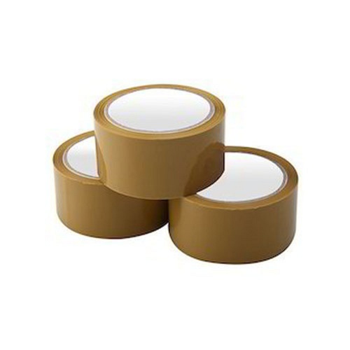 BOPP Self Adhesive 38 Micron Tape Roll - 38 Micron Thickness, Waterproof, Lightweight, Easy Peel, Brown, Single Side Water Activated Adhesive
