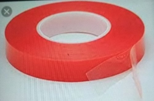 Double Sided Adhesive Polyester Tape Roll - 50m Length X 100mm Width, Red Color | Easy To Peel, Effortless Performance, Lightweight, Smooth Finish, High Tensile Strength