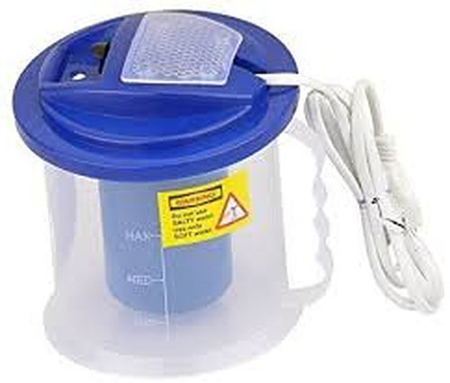 Electric Vaporize Steamer - Plastic Material | Compact, White and Blue Design, 120W Power, Easy to Use, Carry, and Clean, Long Cord with Safety Switch