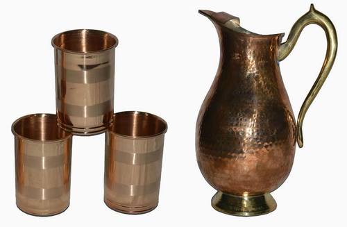 Various Colors Are Available Genuine Pure Copper Mughlai Jug
