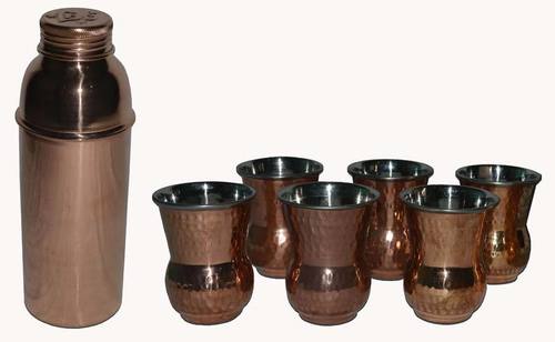 Various Colors Are Available Genuine Pure Copper Water Bottle