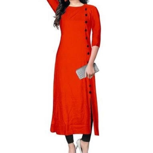 Ladies Cotton Plain Kurtis - Cotton Fabric All Sizes Various Colors | Short Sleeve Style for Ladies
