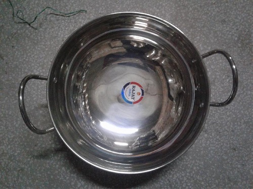 Silver Rust Resistance Steel Kadai