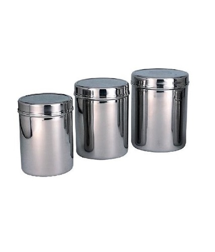Silver Color Stainless Steel Dibba Size: Various Sizes Are Available