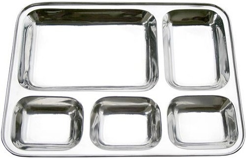 Silver Stainless Steel Bhojan Thal