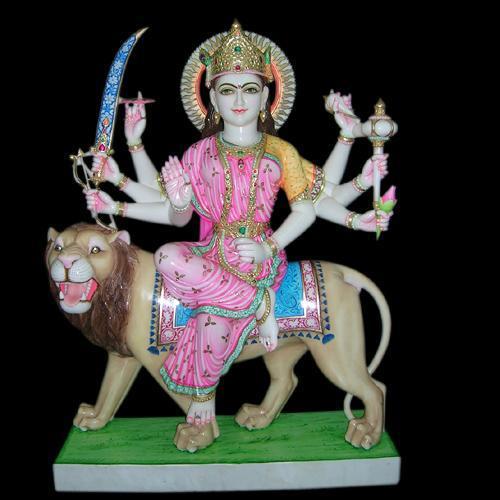 Indian White Marble Durga Ma Statue