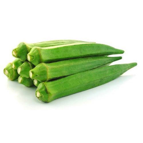 Fresh Green Okra - 11-12 cm, Food Grade, Natural Taste, Improves Digestion, Non Harmful, Cool and Dry Storage