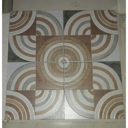 Multicolor Motif Pattern Ceramic Floor Tile