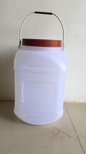 White Plastic Container Jar With Steel Handle