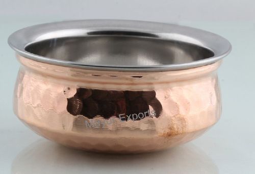 Various Colors Are Available Round Copper Serving Bowl