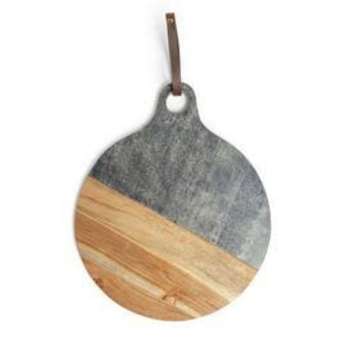 16" Marble And Wood Chopper Board Application: Used In Vegetables Chopping