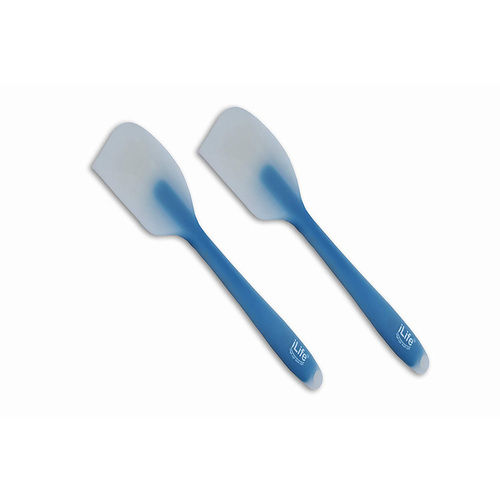 Ilife Silicone Biggest Size Spatulas Heat Resistant Flexible Spatula 450f With Stainless Steel Core - Fda Grade Premium Kitchen Utensils With Good Grip 27 Cm Pack Of 2 Blue