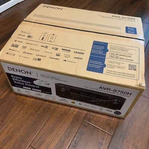 Denon AVR-S750H Receiver, 7.2 Channel (165W x 7) - 4K Ultra HD Home Theater (2019) | Music Streaming | New - eARC, 3D Dolby Surround Sound (Atmos, DTS