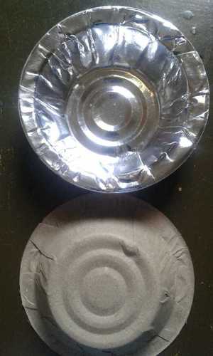 Silver Round Shape Printed Paper Bowls