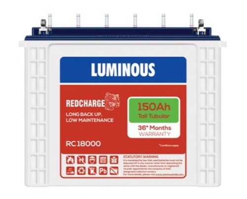 150Ah Luminous Redcharge Tall Tubular Battery Nominal Voltage: 12 Volt (V)