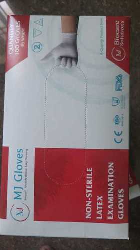 White Non Sterile Latex Examination Gloves