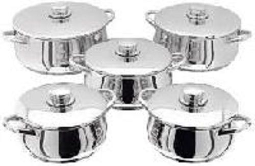 Silver Plain Stainless Steel Casseroles