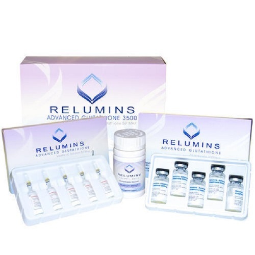Authentic Relumins 3500mg Glutathione Injection - 3000mg Reduced L-Glutathione & 500mg Vitamin C, Maximum Skin Whitening and Rejuvenation Formula