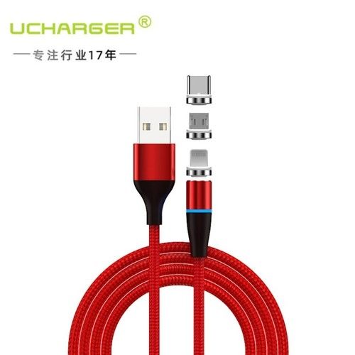 Any Color Three-In-One Magnetic Round Head Charging Cable