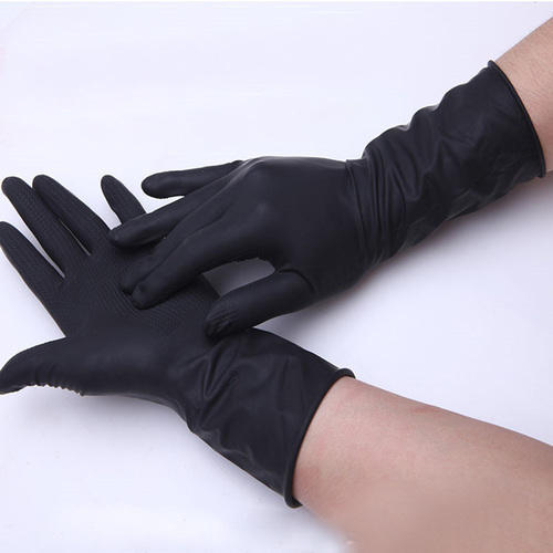 Black Latex Rubber Glove