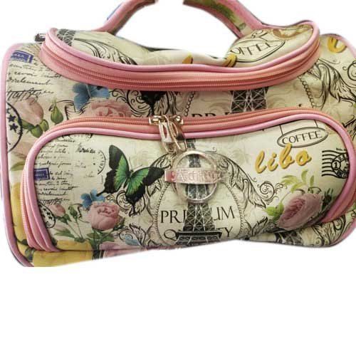 Multicolor Printed Cosmetic Travel Handbag