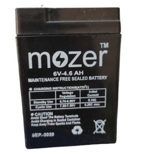 Black 4.6Ah Mozer Maintenance Free Sealed Batteries