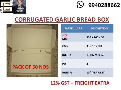 Mat Brown Corrugated Garlic Bread Packing Box