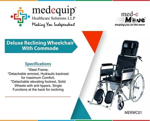 Reclining Commode Wheelchair (Merwc01) Castor Type: 4