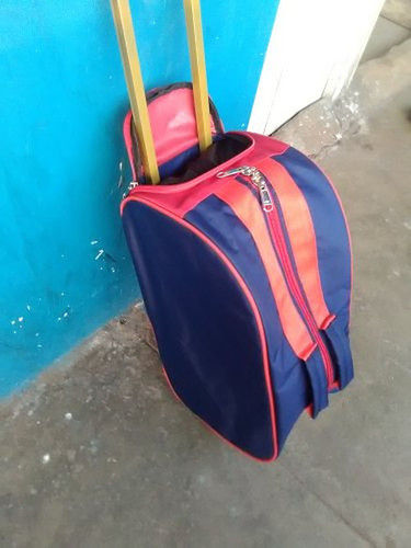 Mulicolor Red And Blue Luggage Trolley Bag