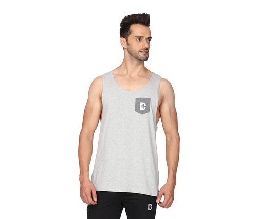 Db101 Grey Melange Mens Tank Top Length: 25 Inch (In)