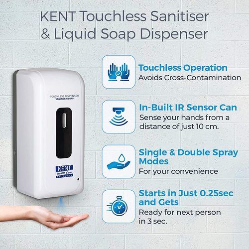 KENT Auto Sanitizer and Liquid Soap Dispenser 1000ML