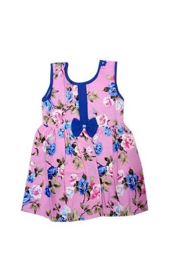 Printed Pink Cotton Frock