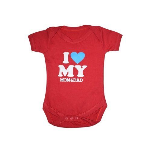 Short Sleeve Red Color Baby Romper