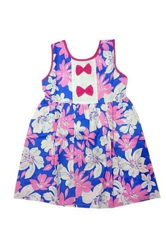 Sleeveless Floral Cotton Frock
