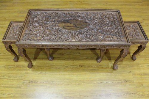 Termite Resistance Wooden Carved Table