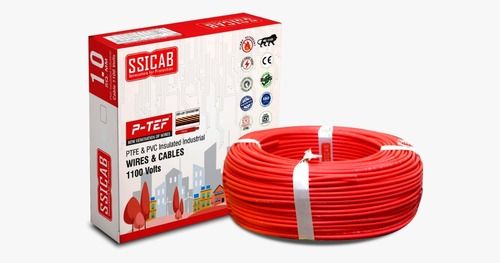 Red 1.00 Sqmm Ssicab Ptef Wires (90 Mtr)