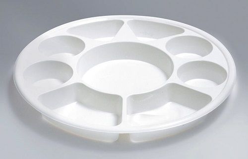 White Spacious Round Shape Tray