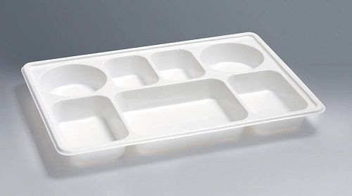 Plain White Spacious Compartment Tray