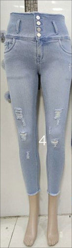 Blue Ladies 4 Button Casual Denim Jeans