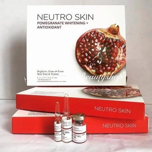 Neutro Skin Pomegranate Whitening Injection - Liquid Form, Antioxidant-Rich Formula for Brightening, Firming & Even Skin Tone