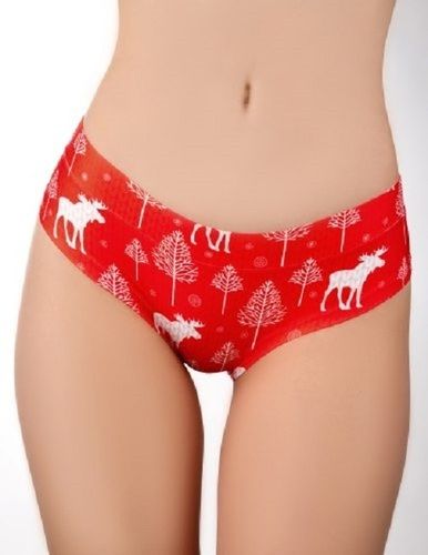 Russian Women Printed Red Low Rise Panty
